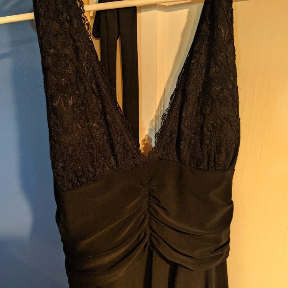 Black halter dress